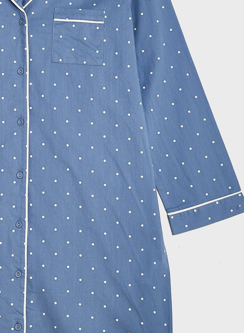 Marks & Spencer Pure Cotton Polka Dot Nightshirt