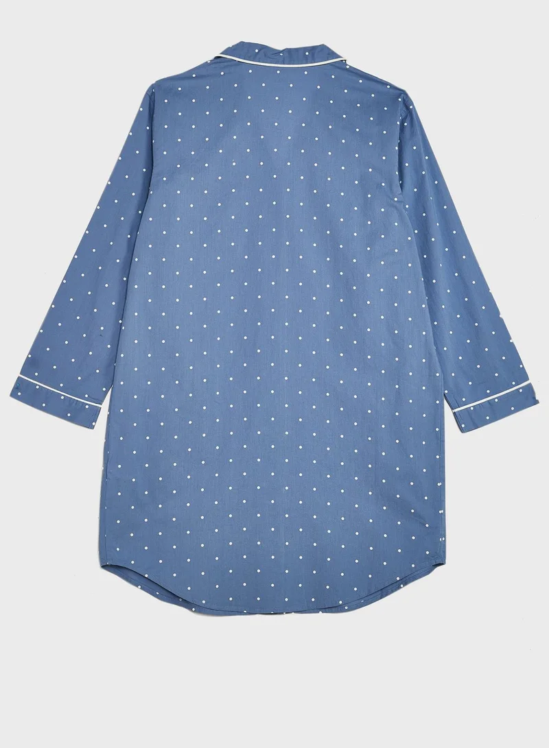 Marks & Spencer Pure Cotton Polka Dot Nightshirt