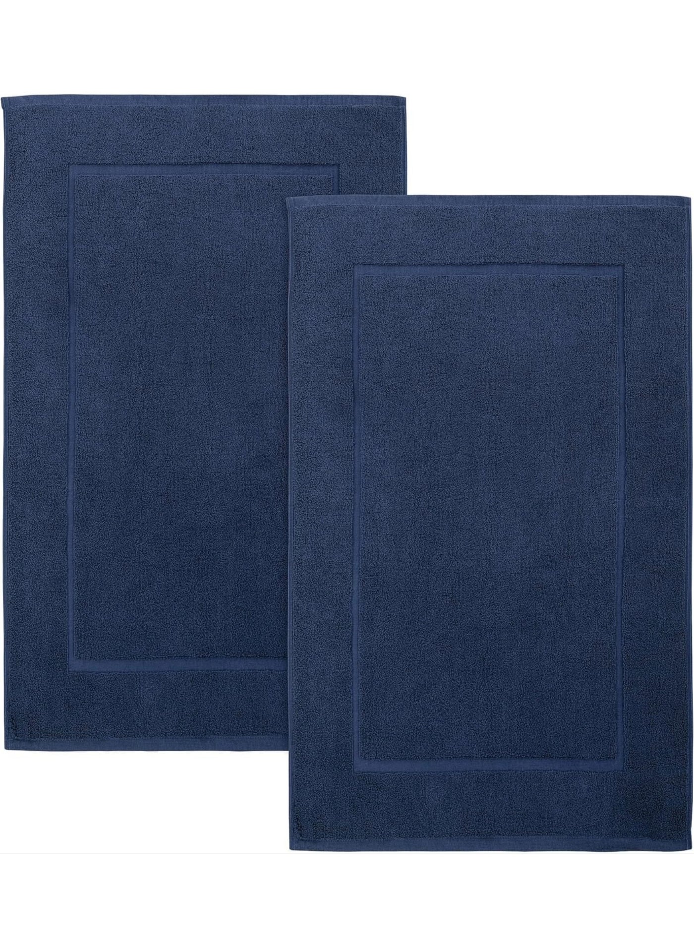 Amber Home Cotton Banded Bath Mat, Floor Mat for Bathroom, Kitchen Mat, Highly Absorbent Machine Washable 50x80 cm Bath Rug, Bathroom Mat Water Absorbent Foot Towel for Home Kitchen and Bathroom Pack of 2