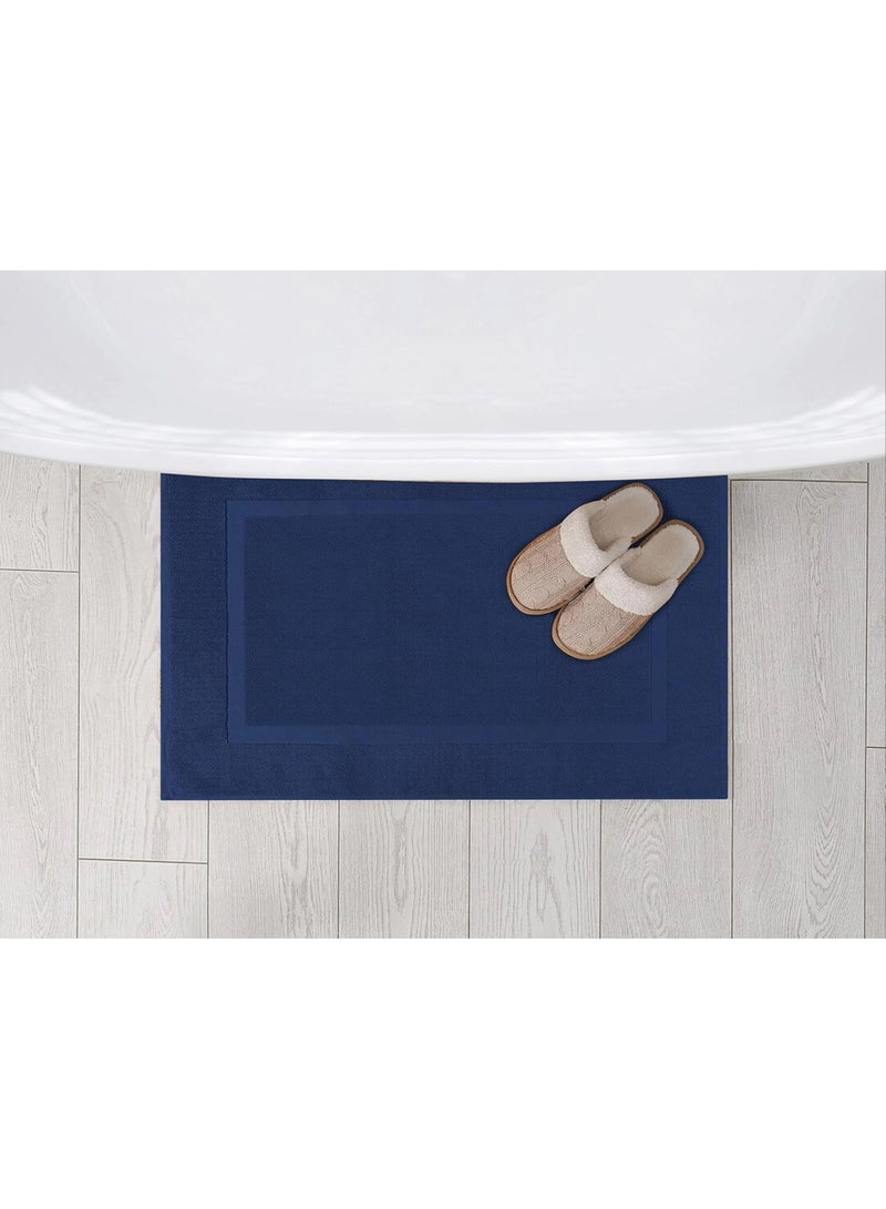 Amber Home Cotton Banded Bath Mat, Floor Mat for Bathroom, Kitchen Mat, Highly Absorbent Machine Washable 50x80 cm Bath Rug, Bathroom Mat Water Absorbent Foot Towel for Home Kitchen and Bathroom Pack of 2 - Image 2