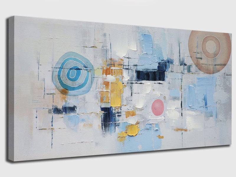 Arjun Abstract Wall Art Canvas for Living Room, Abstract Art Wall Decor Modern Large Framed, Wall Art for Mens Room Textured Painting, Bedroom Picture Dining Room Artwork Office Home 40"x20" - Image 1