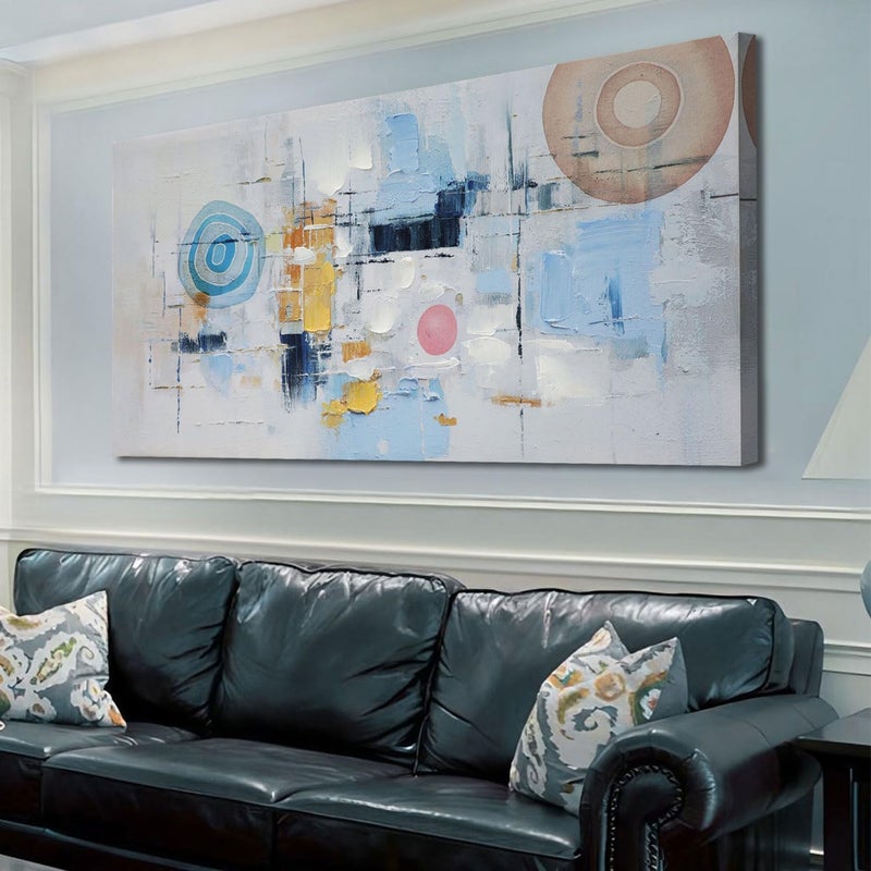 Arjun Abstract Wall Art Canvas for Living Room, Abstract Art Wall Decor Modern Large Framed, Wall Art for Mens Room Textured Painting, Bedroom Picture Dining Room Artwork Office Home 40"x20" - Image 2