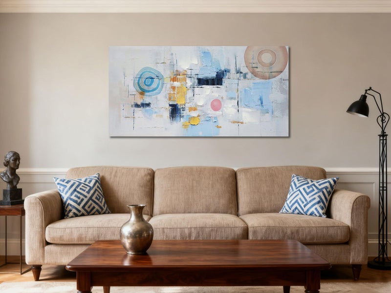 Arjun Abstract Wall Art Canvas for Living Room, Abstract Art Wall Decor Modern Large Framed, Wall Art for Mens Room Textured Painting, Bedroom Picture Dining Room Artwork Office Home 40"x20" - Image 4