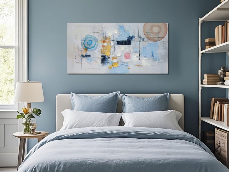 Arjun Abstract Wall Art Canvas for Living Room, Abstract Art Wall Decor Modern Large Framed, Wall Art for Mens Room Textured Painting, Bedroom Picture Dining Room Artwork Office Home 40"x20" - Image 3