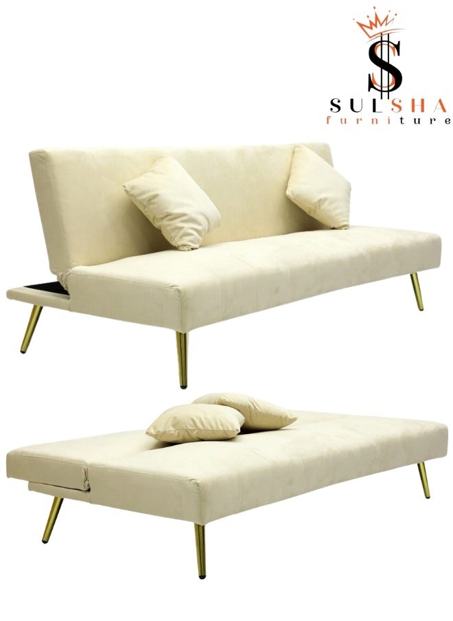 SULSHA - Modern Beige Office Fabric Linen-Like Velvet Sofa Chair Loveseat Square  Sofa Beds Hotel Leisure Sofa Set Couch - Image 1