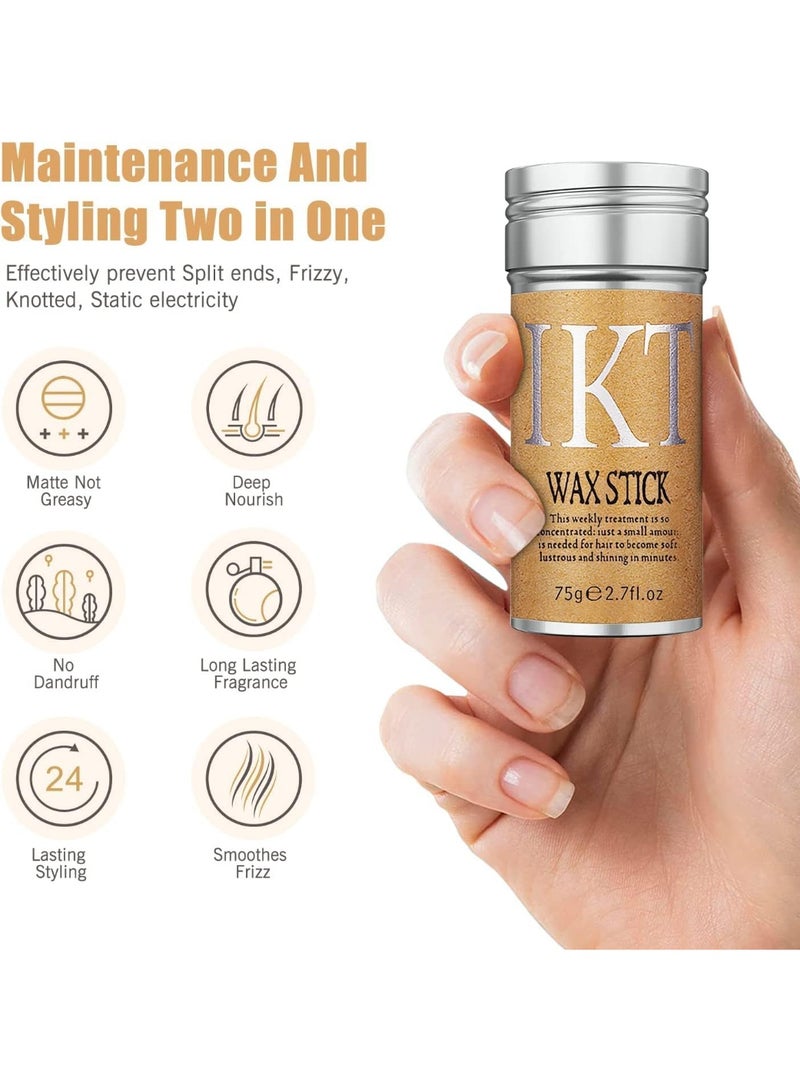 اي كي تي عصا شمع لتصفيف الشعر IKT 75 جم – تثبيت قوي، تنعيم الشعر، التحكم في الهيشان والتطاير، شمع للشعر للرجال والنساء - Image 5