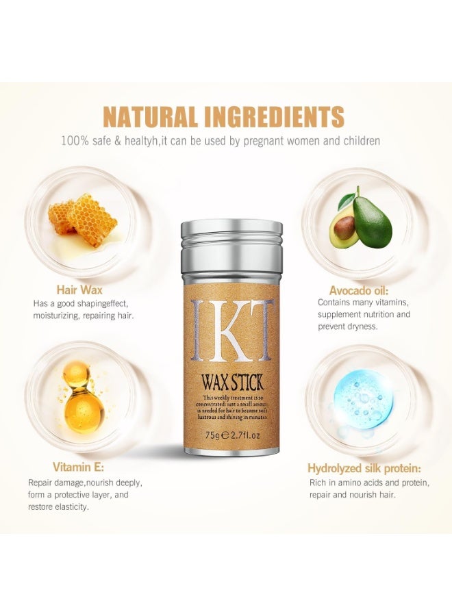 اي كي تي عصا شمع لتصفيف الشعر IKT 75 جم – تثبيت قوي، تنعيم الشعر، التحكم في الهيشان والتطاير، شمع للشعر للرجال والنساء - Image 1