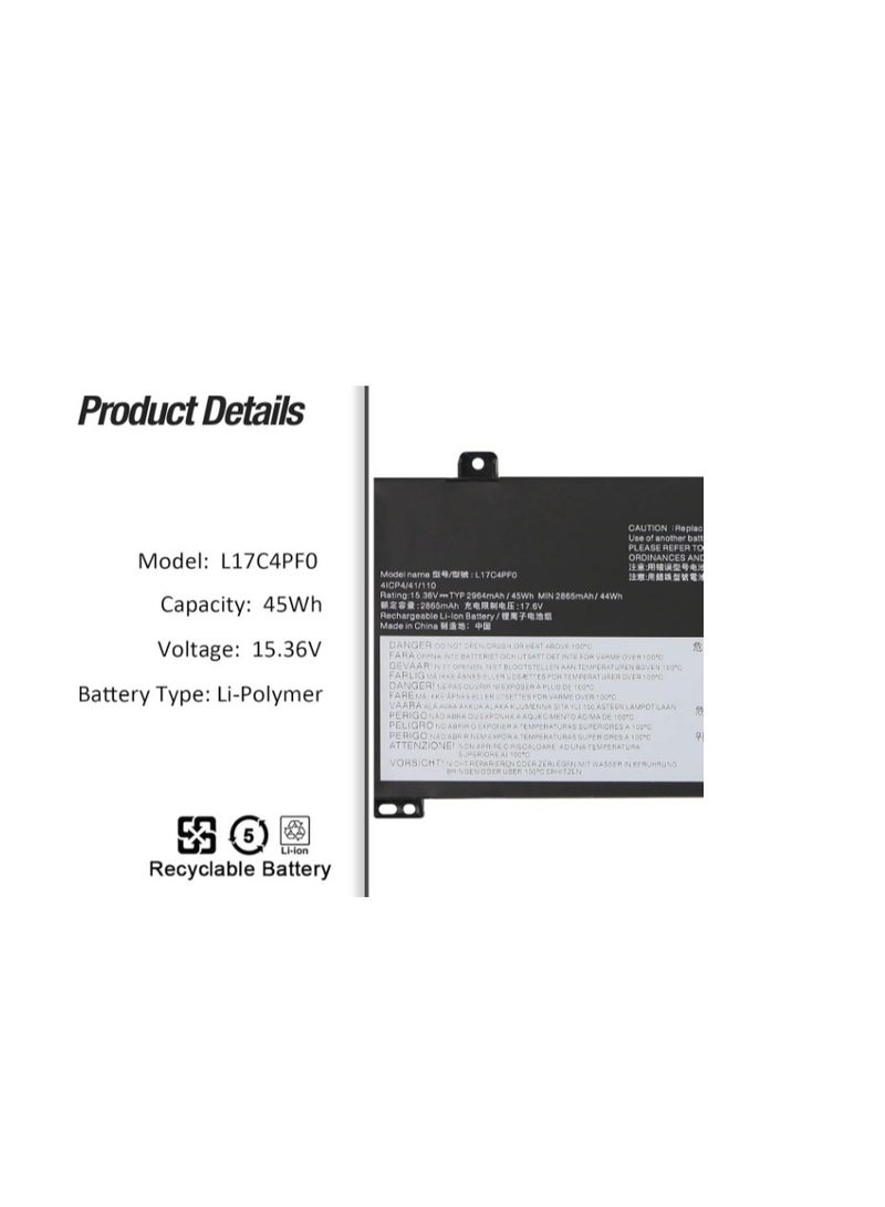 Terabyte بطارية لابتوب L17C4PF0 L17M4PF0 لجهاز Lenovo Ideapad S530-13IML S530-13IWL 81WU 81J7 Xiaoxin Air 13IWL 5B10R38649 5B10R38650 5B10W67314 SB10W67316 5B10W67405 SB10W67414 45Wh 4 خلايا - Image 4