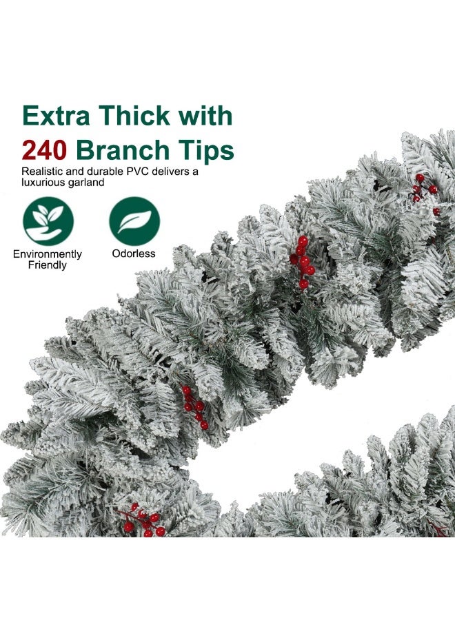 VTERLY 270cm Artificial Spruce Christmas Garland, Green Xmas Decoration for Outdoor & Indoor Use, Wedding & Party, Doorway, Wall & Stairs Decorations - Image 3