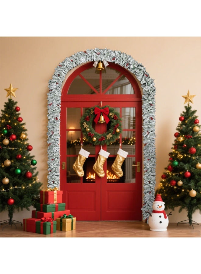 VTERLY 270cm Artificial Spruce Christmas Garland, Green Xmas Decoration for Outdoor & Indoor Use, Wedding & Party, Doorway, Wall & Stairs Decorations - Image 4