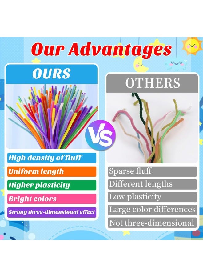 Iuuidu 200PCS Pipe Cleaners, 20 Color Pipe Cleaners Chenille Stem, Fuzzy Sticks Pipe Cleaner Craft Supplies for DIY Arts Crafts Project Mother's Day Present Assorted Colors - Image 4