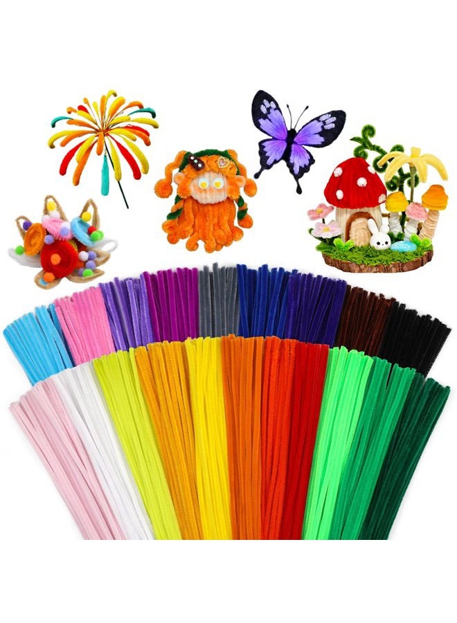 Iuuidu 200PCS Pipe Cleaners, 20 Color Pipe Cleaners Chenille Stem, Fuzzy Sticks Pipe Cleaner Craft Supplies for DIY Arts Crafts Project Mother's Day Present Assorted Colors - Image 1