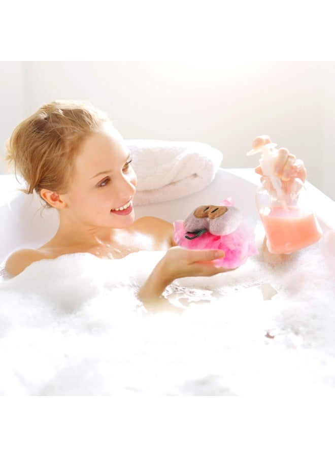 2 قطعة ليفة استحمام شبكية فواكه كرتونية ملونة – إسفنجة شاور فروت شكل فراولة وبطيخ وأناناس وبرتقال – كرة استحمام Mesh Pouf Shower Ball لتنظيف الجسم وتقشير البشرة – لوفة نايلون ناعمة للأطفال والكبار مع علاقة تعليق - Image 5