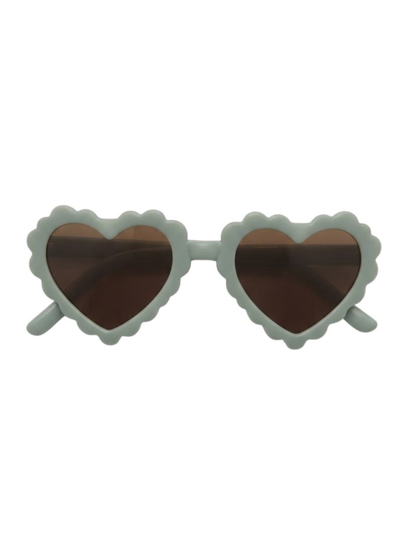 D'Daniela Yasmin Heart Shaped Glasses and Bow Barrette Clip Set For Babies and Girls - Olive - Image 4