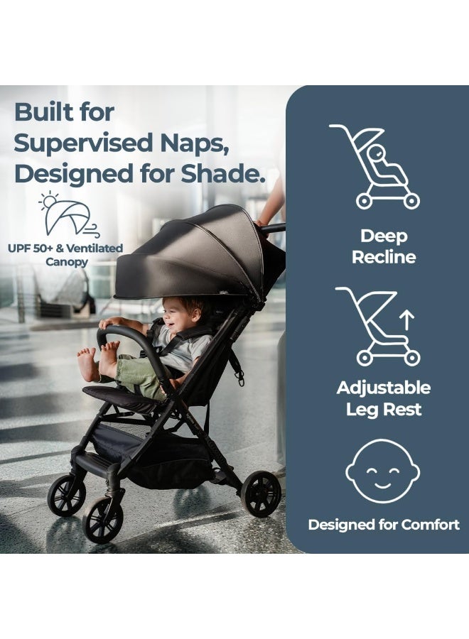 Inglesina Quid Stroller, Elephant Gray - Compact, Airplane Travel Stroller for Babies & Toddlers - Image 4