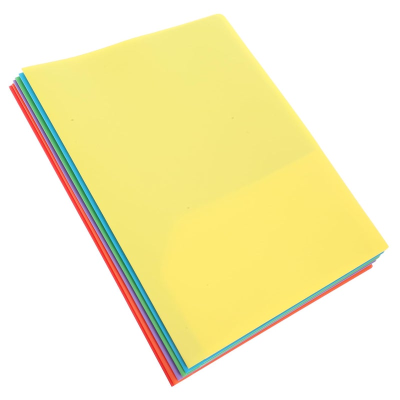 6Pcs Plastic File Folders Two Pockets Document Organizer for School Office Filing Cabinet - Image 2