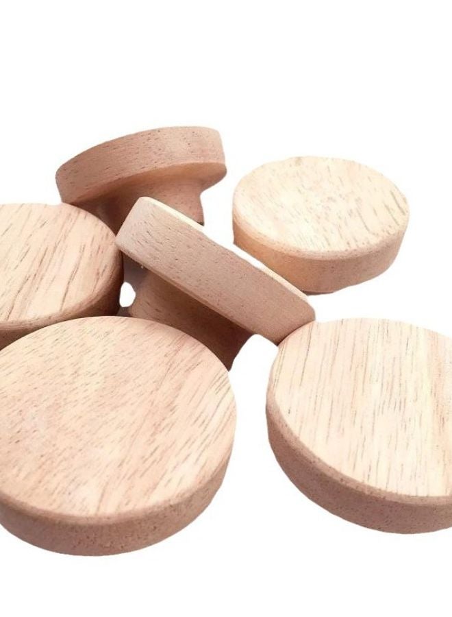 4pcs Natural Wood Cabinet Knobs Large Size Smooth Round Handles For Furniture - Image 3