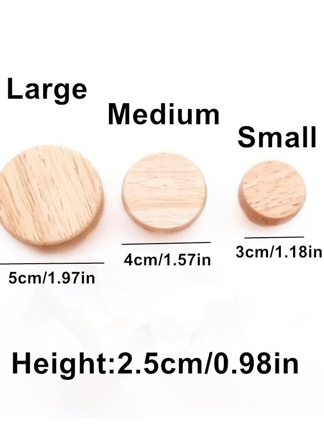 4pcs Natural Wood Cabinet Knobs Large Size Smooth Round Handles For Furniture - Image 5