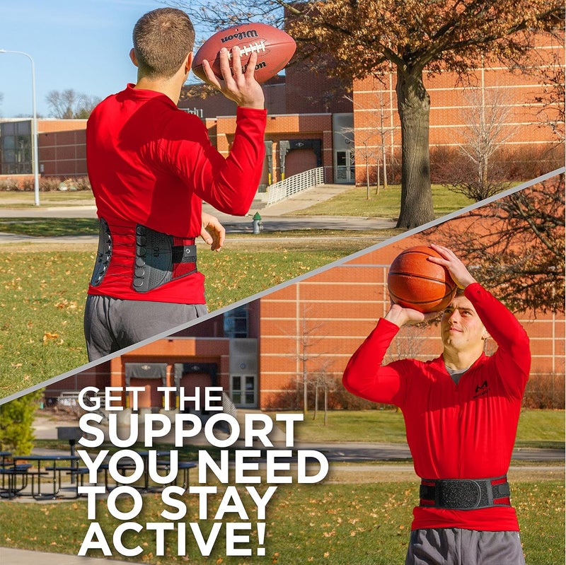 BraceAbility SPINE Sport Back Brace - Optimal Lumbar Support for Athletes and Active Individuals with Back Pain (Medium) - Image 4