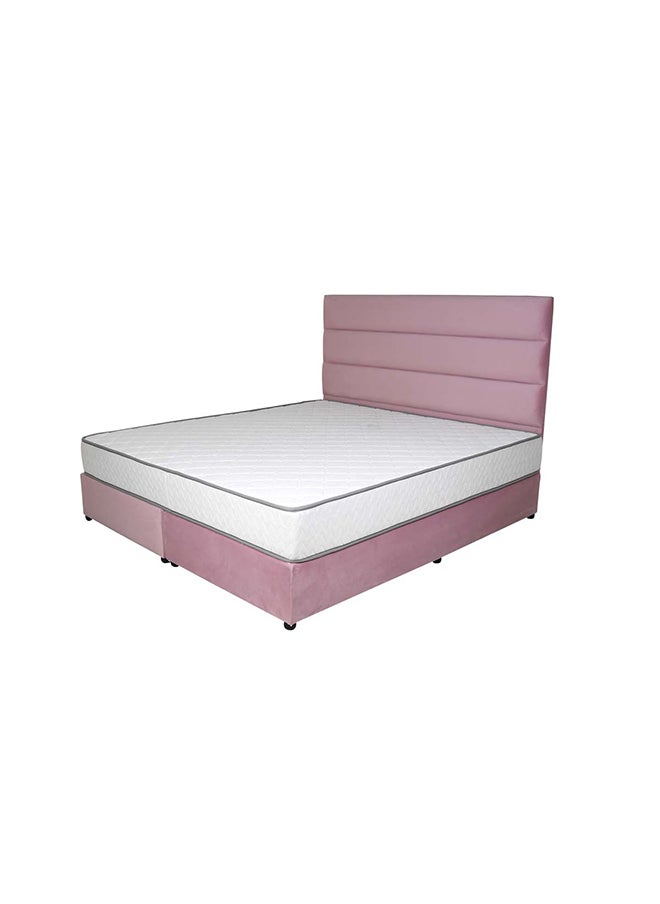 Bed and Mattress Zone Serenity Upholstered Bed 200x200 Super King Size Pink Color  - Image 2