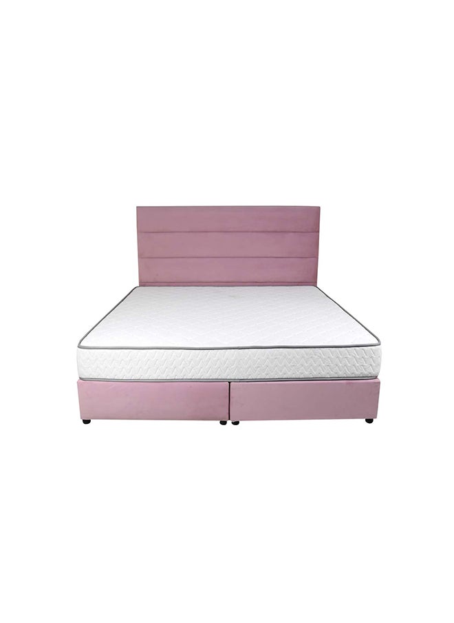 Bed and Mattress Zone Serenity Upholstered Bed 200x200 Super King Size Pink Color  - Image 3