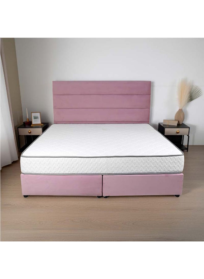 Bed and Mattress Zone Serenity Upholstered Bed 200x200 Super King Size Pink Color  - Image 1
