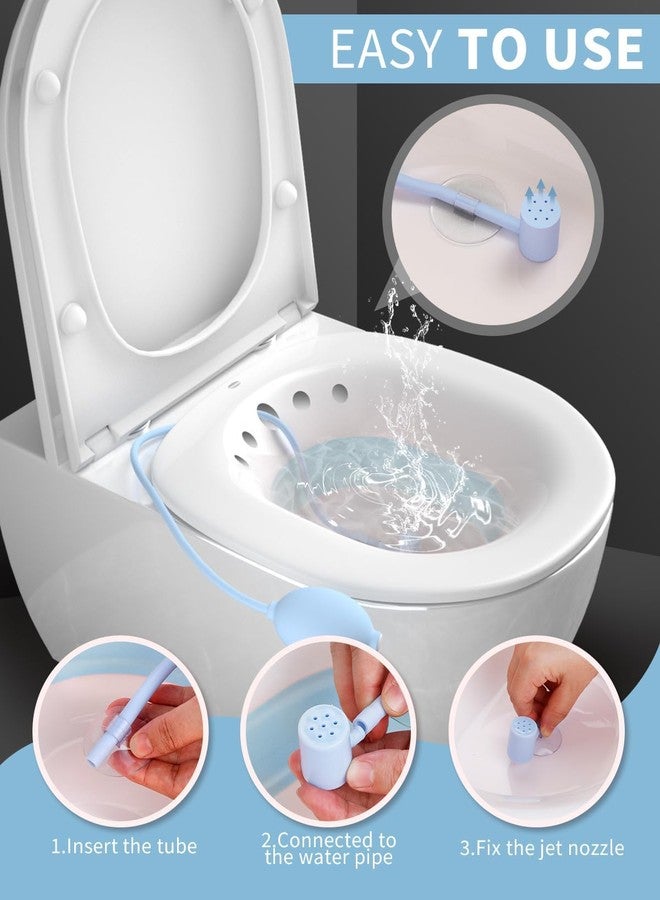 ROMILAS Sitz Bath for Adults | Fits All Toilet Seats | Pump Flusher for Fissure, Pregnant Women, Postpartum Care, Hemorrhoids Inflammation Treatment | Piles Tub for Hot Water Bathing | Sitz Bath Tub for Post Delivery (Multicolour) - Image 5