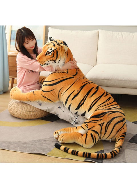 Simulation Large Tiger Plush Toy Doll Doll Tiger Year Mascot Zodiac Tiger-Height:Brown - Lying Tiger - Length 90cm, Total Length 110cm