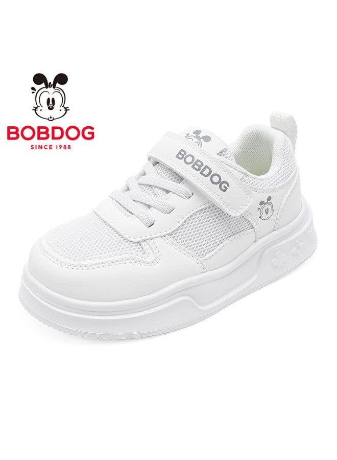 Bobdog Boys' Spring Mesh Casual White Low-top Sneakers Children's Running Shoes 102561035 White Size 36 - Image 3