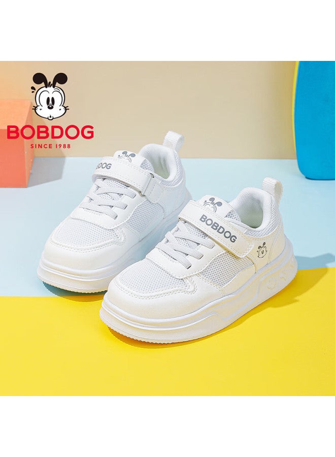 Bobdog Boys' Spring Mesh Casual White Low-top Sneakers Children's Running Shoes 102561035 White Size 36 - Image 1