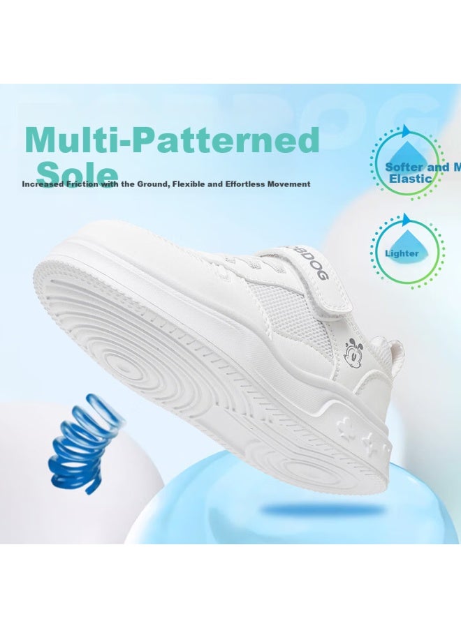 Bobdog Boys' Spring Mesh Casual White Low-top Sneakers Children's Running Shoes 102561035 White Size 36 - Image 2
