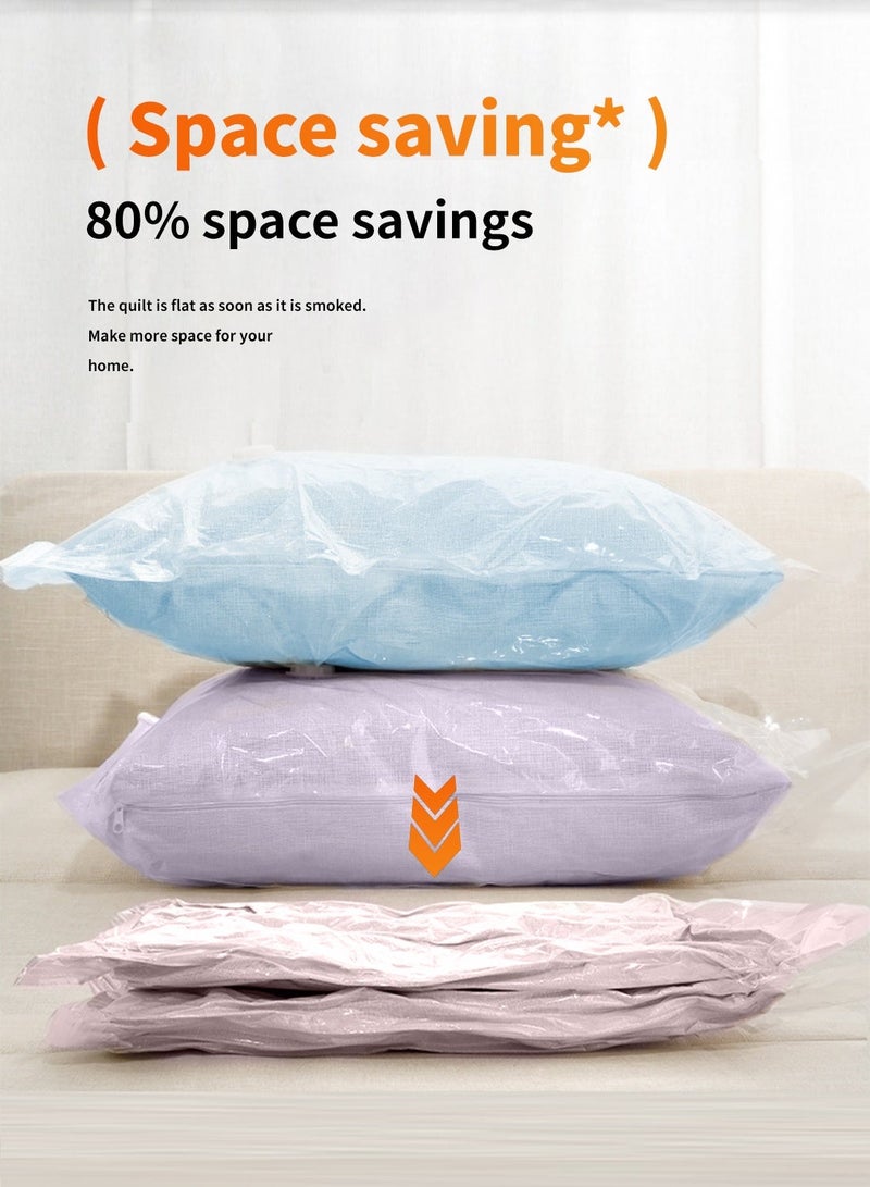 9 عبوات من أكياس التخزين المفرغة من الهواء المعطرة مع مضخة يدوية، أكياس موفرة للمساحة بأحجام مختلفة (متوسطة 50 × 60 سم، كبيرة 60 × 80 سم، كبيرة جدًا 70 × 100 سم) أكياس ضغط مفرغة من الهواء للملابس والمعاطف والألحفة والفراش، لتنظيم تخزين الخزانة وتخزين ما تحت السرير وحزم الأمتعة للسفر، منظم أكياس مفرغة من الهواء قابلة لإعادة الاستخدام ومقاومة للماء - Image 4