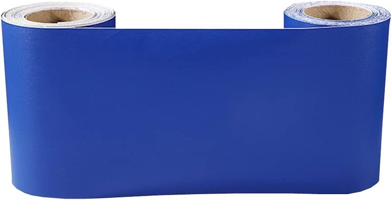 N/B Self Adhesive Solid Color Frosted Wallpaper Border Stick Waterproof Wall Border Easy to Apply Kitchen Bathroom Tiles Sticker 4 x 196inch (Blue) - Image 3