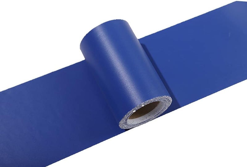 N/B Self Adhesive Solid Color Frosted Wallpaper Border Stick Waterproof Wall Border Easy to Apply Kitchen Bathroom Tiles Sticker 4 x 196inch (Blue) - Image 4