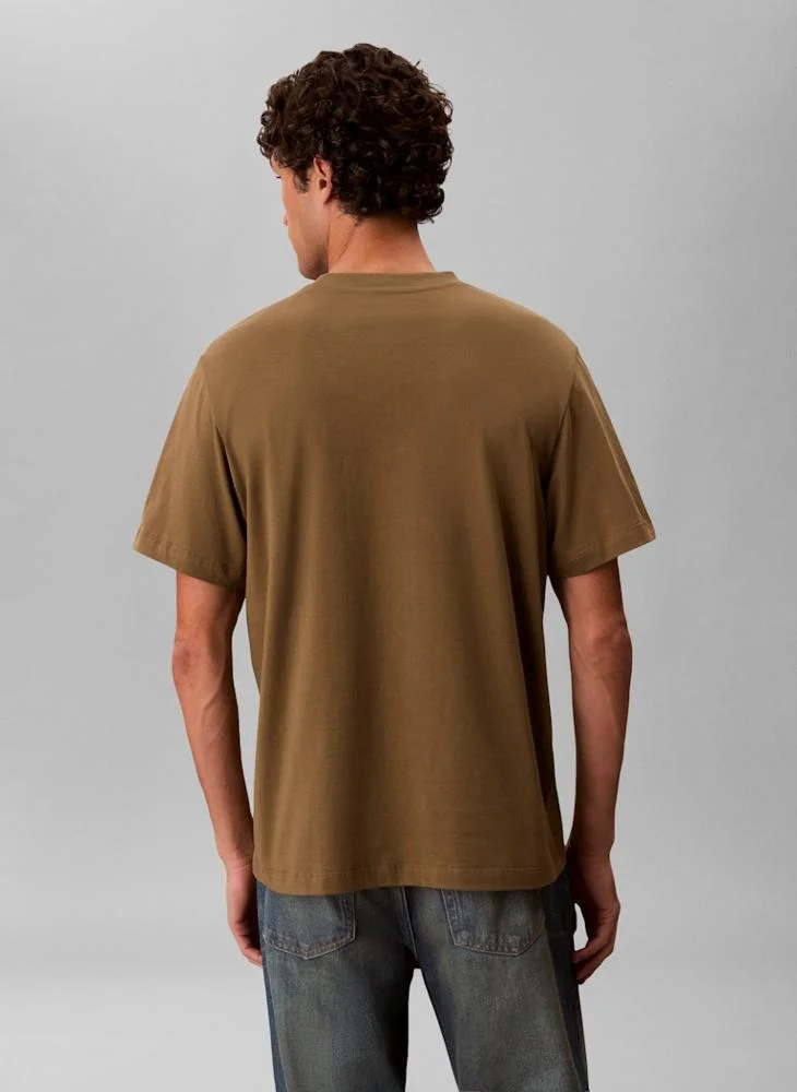 CALVIN KLEIN Textured Logo Crew Neck T-Shirt