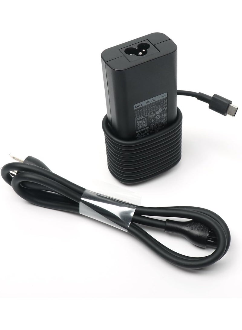 Zexen 65W USB C Laptop Charger,Latitude 5500 5501 5510 5511 5520 5521 5530 5531 5540 AC Adapter with 3ft Power Cord, Black - Image 1
