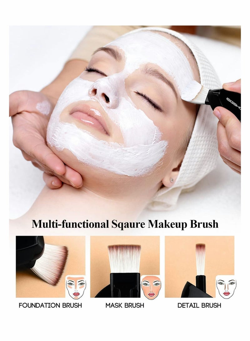 سيوسي فرشاة كريم الأساس ، فرشاة كريم أساس قابلة للسحب ، فرشاة كريم أساس مسطحة للسائل ، الكريمي ، مساحيق التجميل البودرة الخالية من العيوب ، فراشي مكياج كريم الأساس ثنائية في واحد ، تصميم فريد للحمل وسهولة ا - Image 4