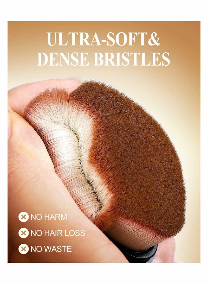 سيوسي فرشاة كريم الأساس ، فرشاة كريم أساس قابلة للسحب ، فرشاة كريم أساس مسطحة للسائل ، الكريمي ، مساحيق التجميل البودرة الخالية من العيوب ، فراشي مكياج كريم الأساس ثنائية في واحد ، تصميم فريد للحمل وسهولة ا - Image 5