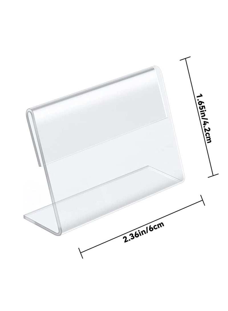 Generic Acrylic Sign Holder, Clear Sign Holder Clear Tabletop Plastic Menu Display Holder Slant Back Sign Holders  Horizontal Sign Holder Plastic Display Stand for Office, Store 10 Pack  - Image 2