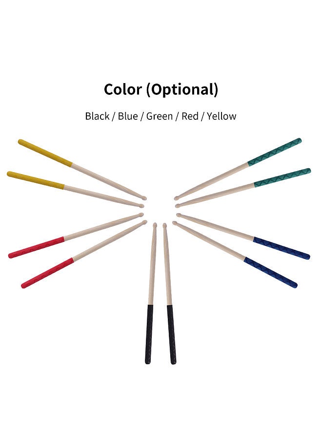 Generic 1-Pair Drumstick 5A  Anti Slip Drumstick Antiskid Drum Sticks Maple Wood Drumsticks Triangular Tip with Non-Slip Wrapped Handle Musical Instrument Drum Set Accessories  - Image 3