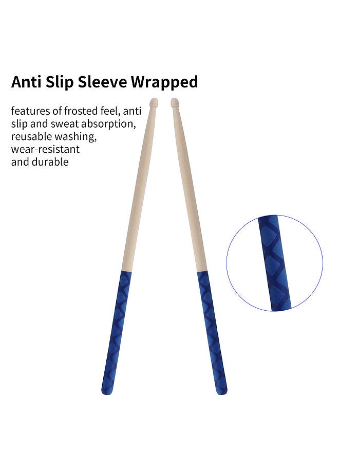 Generic 1-Pair Drumstick 5A  Anti Slip Drumstick Antiskid Drum Sticks Maple Wood Drumsticks Triangular Tip with Non-Slip Wrapped Handle Musical Instrument Drum Set Accessories  - Image 5