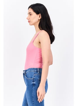 Lefties Women Textured Sleeveless Bodysuit, Pink  - Image 2