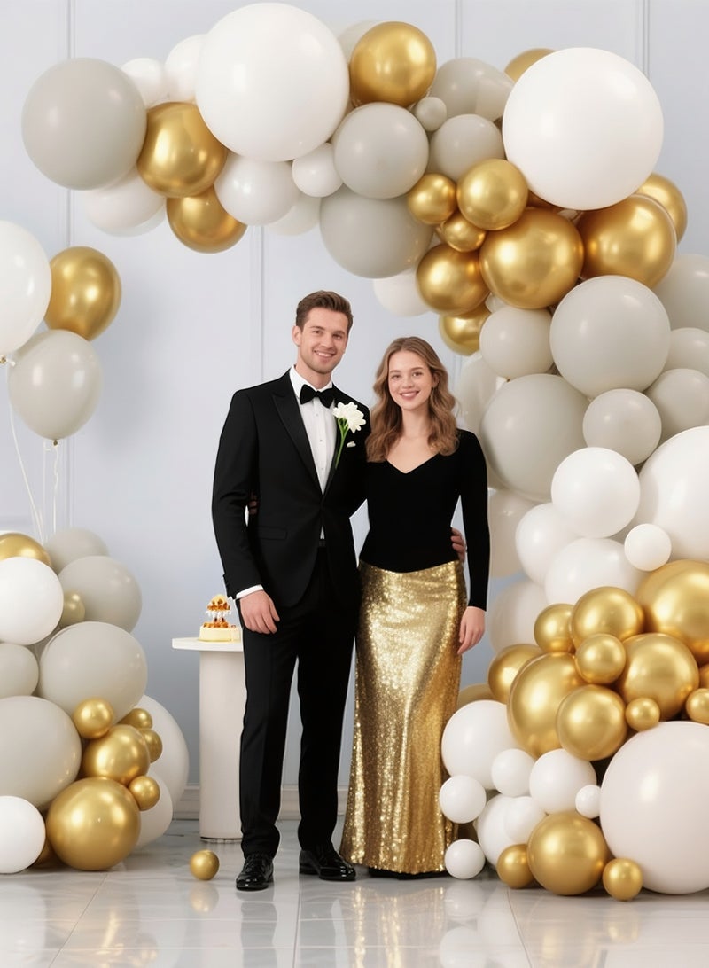 URbazaar Boho Balloons Garland Arch Kit, 185 Pcs Brown Nude White Balloons Different Sizes for Girls Baby Shower Garden Tea Party Bachelorette Birthday Wedding Decorations - Image 5