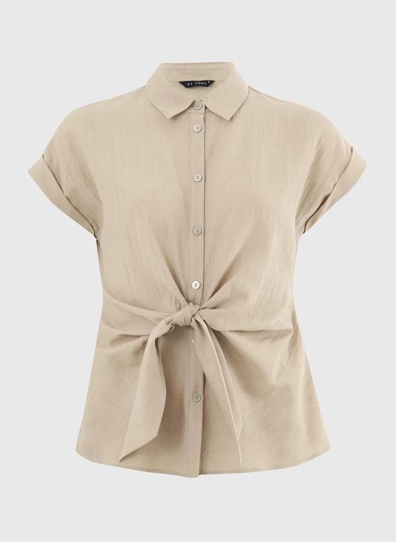 ماتلان Et Vous Sand Tie Front Blouse