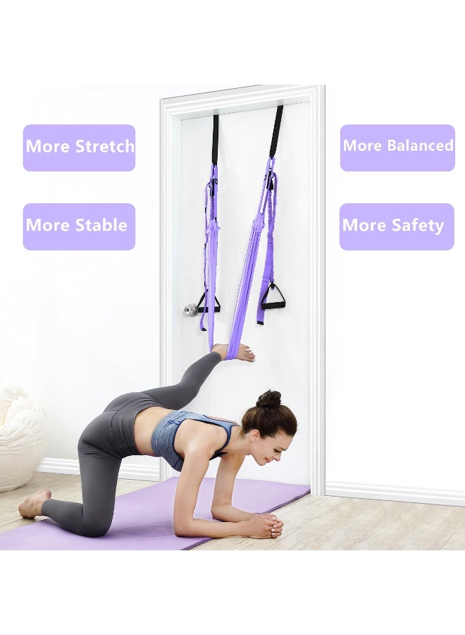 Bukela Yoga Stretching Strap, Leg Waist Back Bend Auxiliary Yoga Stretch Band, Upgraded Version with Door Anchor 2 Resistance Rope Stretch Out Strap Inversion Trainer for Pilates Dance Aerial Yoga Fitness - Image 4