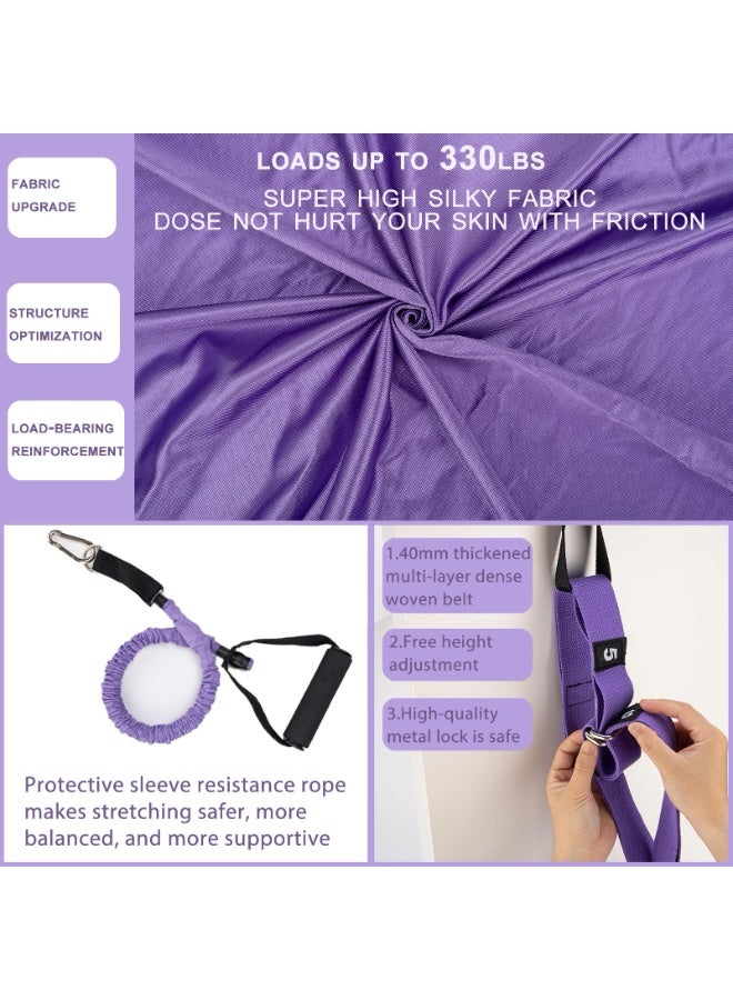 Bukela Yoga Stretching Strap, Leg Waist Back Bend Auxiliary Yoga Stretch Band, Upgraded Version with Door Anchor 2 Resistance Rope Stretch Out Strap Inversion Trainer for Pilates Dance Aerial Yoga Fitness - Image 3