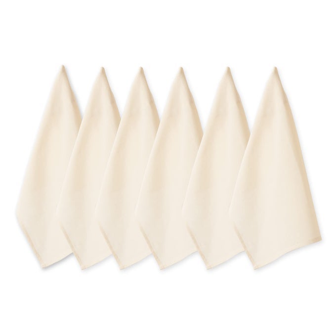 BASIC SOLID DISHTOWEL COLLECTION COTTON FLAT WOVEN SMALL SET 18X28 NATURAL 6 PIECE