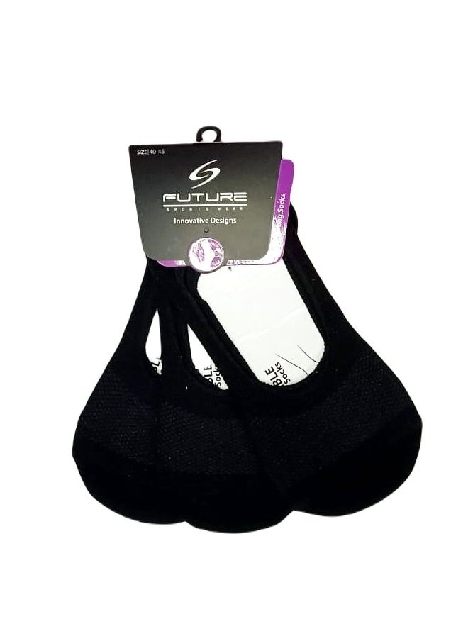 Future future socks invisble black pack of 3 size 40-45 cotton  - Image 1