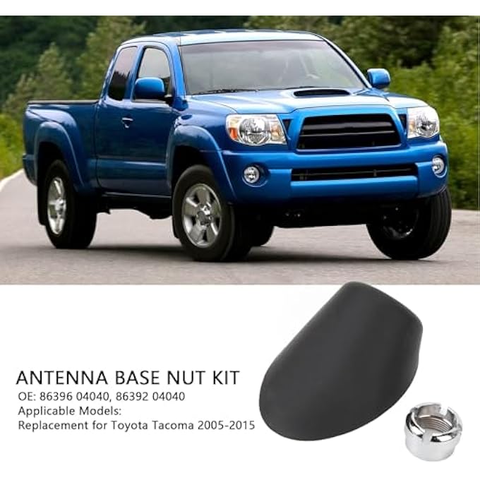 rayihni Antenna Ornament Bezel Nut Kit, Antenna Ornament Bezel with Mounting Nut 86392 04040 Manual Type Antenna Base Mount Nut Set Replacement for Tacoma 2005 to 2015 - Image 3