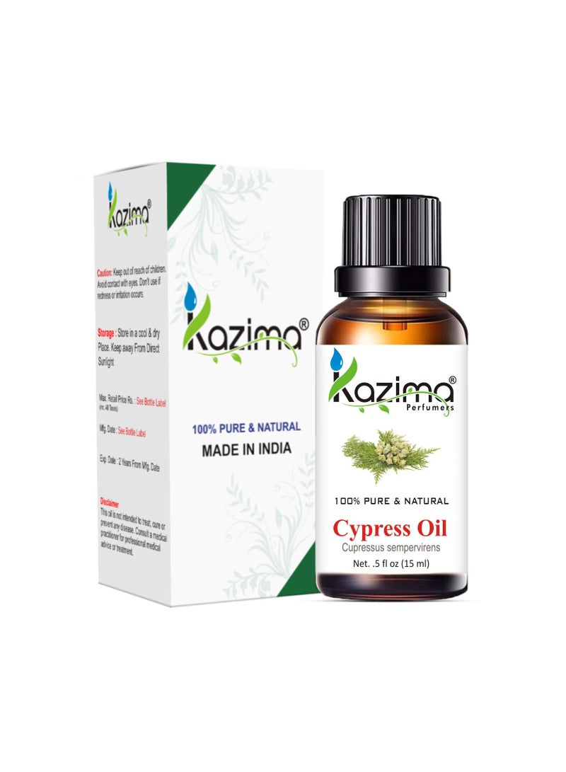 زيت السرو العطري من كازيما - طبيعي نقي 100% وغير مخفف للعناية بالبشرة والشعر (15 مل)
